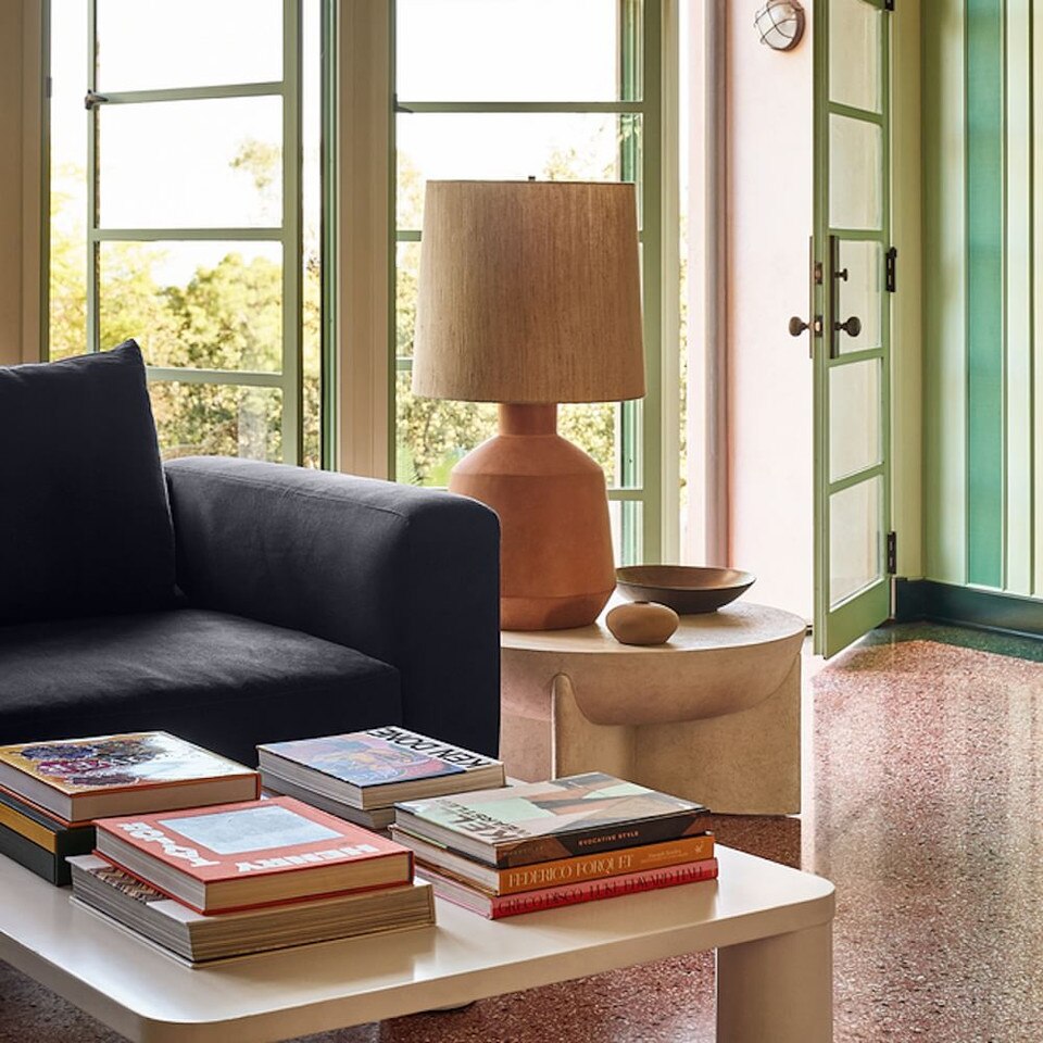 Monti Lava Stone Coffee Table (76 cm) West Elm UK